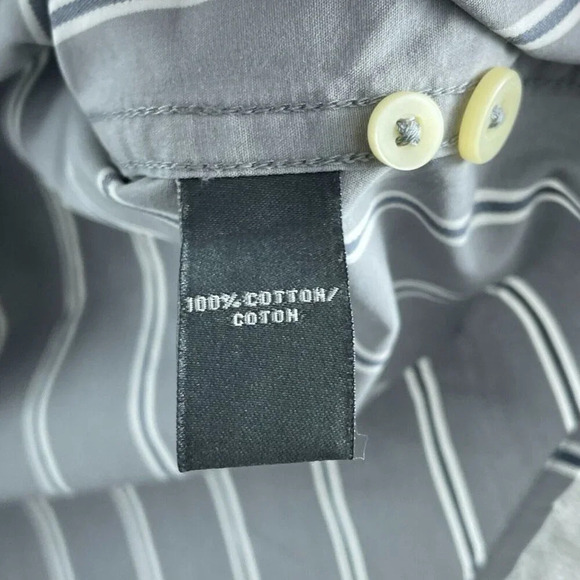 Abercrombie & Fitch Mens Muscle Fit XL Gray Striped  Shirt 100% Cotton  4748 - Picture 4 of 8